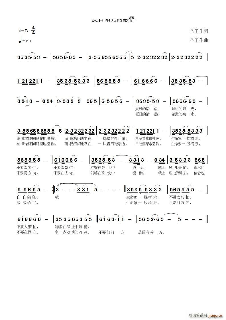 夏日阳光的感悟