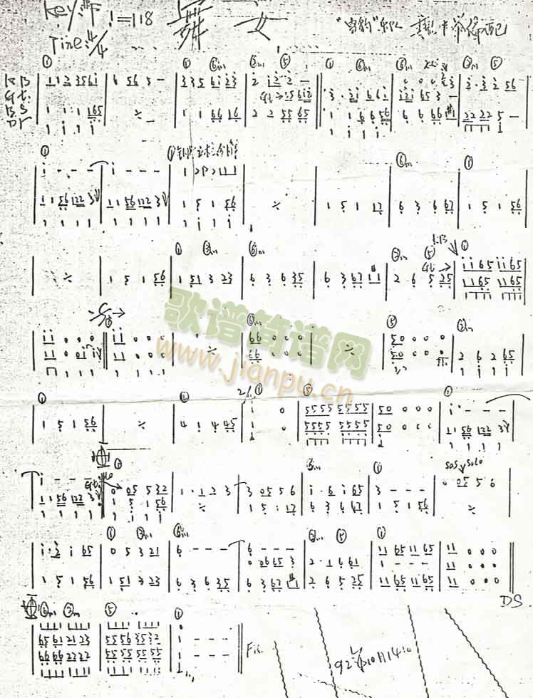 舞女（乐队乐谱）[手稿]