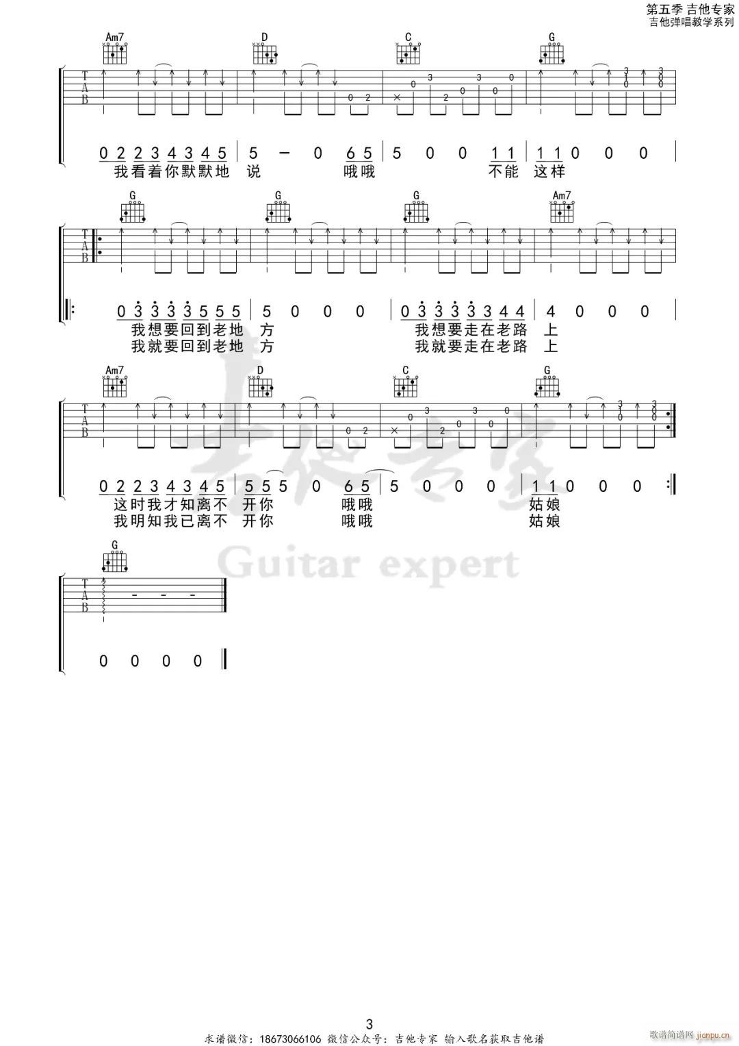 花房姑娘 （ C调指法原版编配）