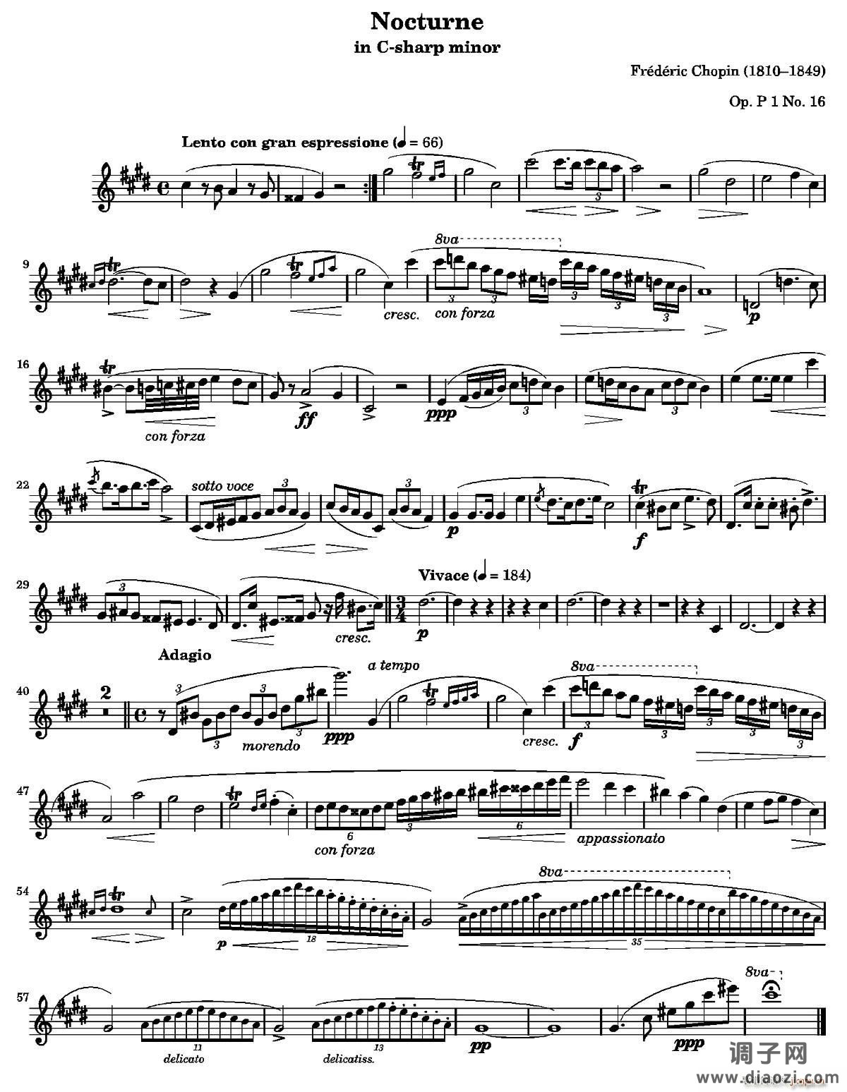 Nocturne（夜曲第20首升C小调）