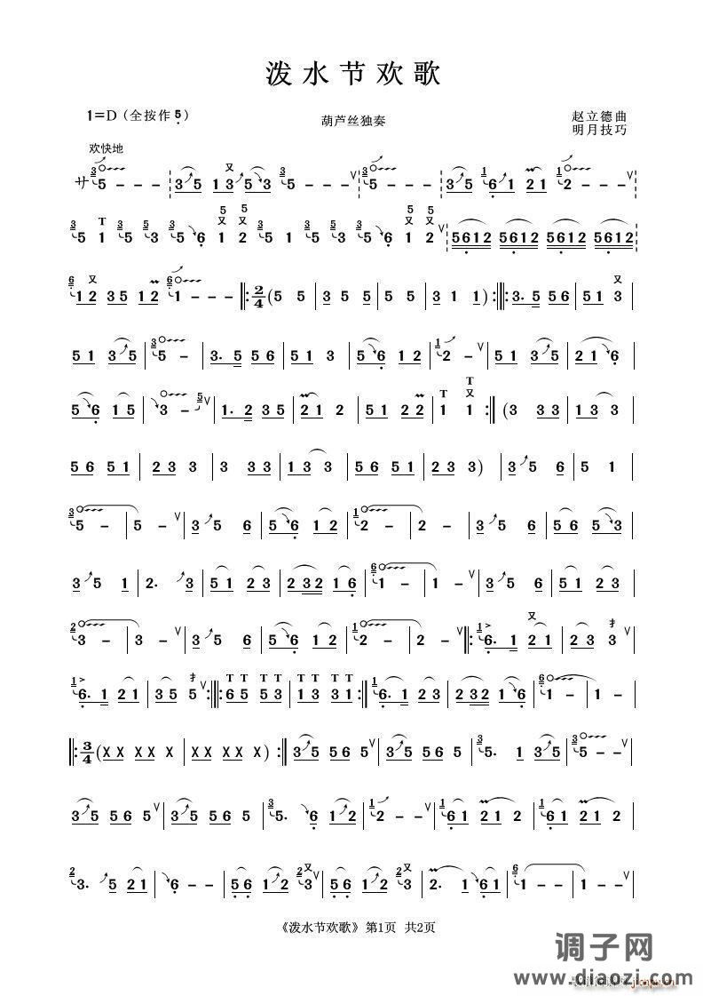 泼水节欢歌（葫芦丝独奏）