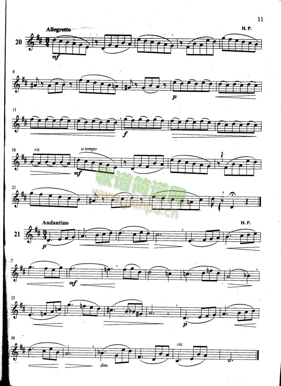 萨克斯管练习曲第100—011页