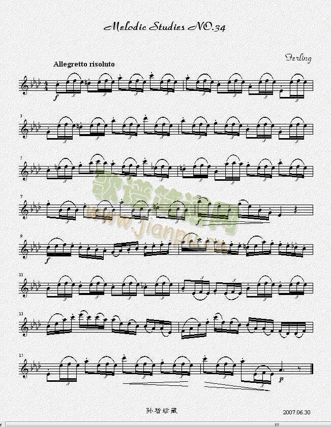 四十八首旋律练习曲之三十四