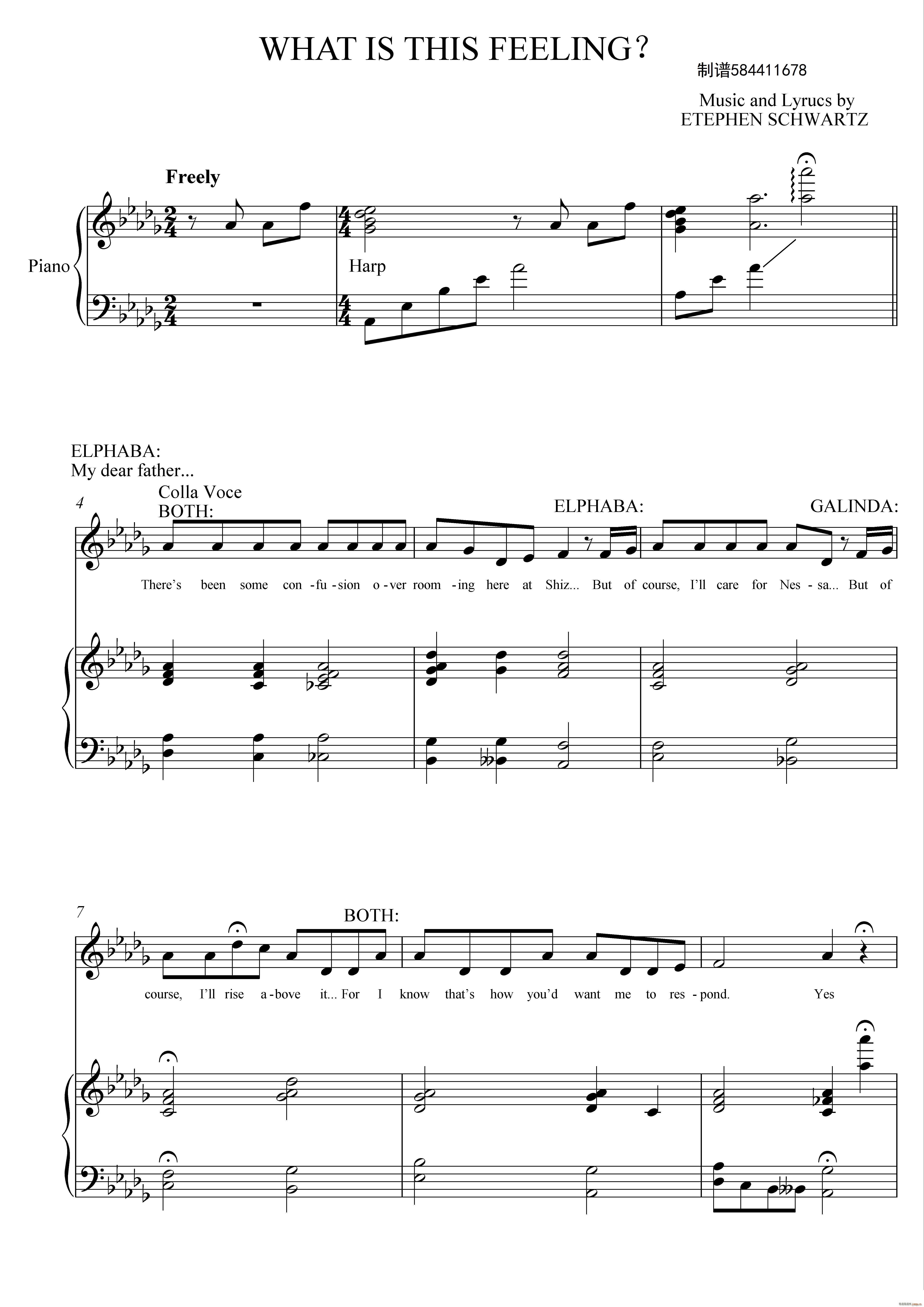 WHAT IS THIS FEELING合唱谱