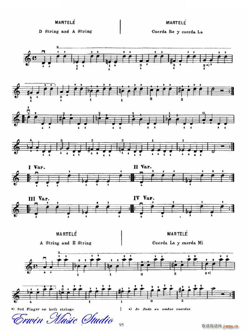 麦亚班克小提琴演奏法第三部分-第二和第三把位的位置6 提琴谱