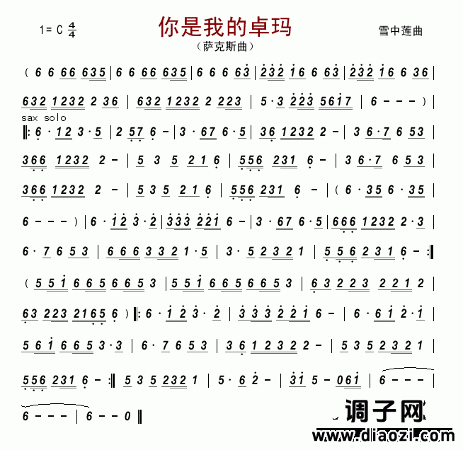 你是我的卓玛（萨克斯曲）