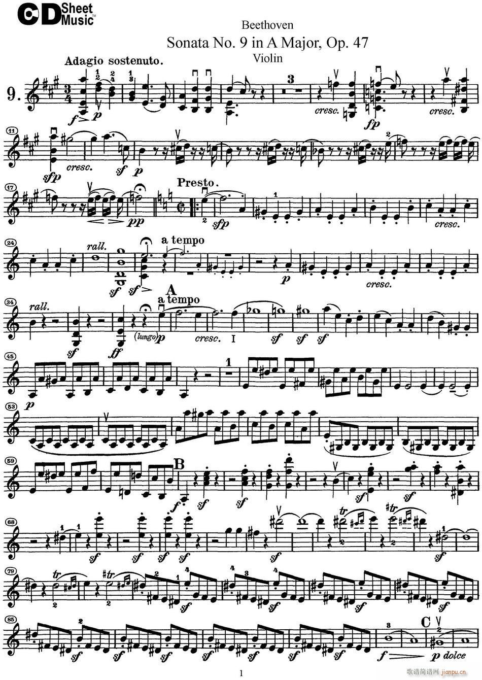 Violin Sonata No 9 in A Major Op 47