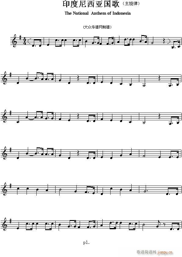 亚洲各国国歌:印尼（The national anthem of Asian countries：Indonsia)