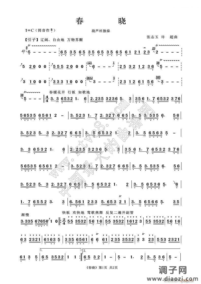 春晓（葫芦丝独奏）