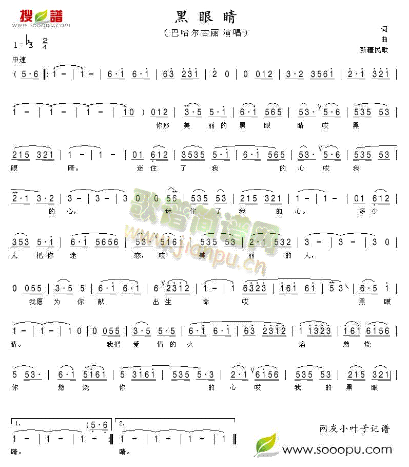 黑眼睛(巴哈尔古丽演唱)