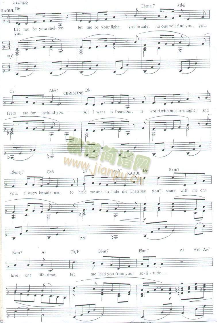 ALL I ASK OF YOU  （韦伯音乐剧《剧院魅影》男女声二重唱）