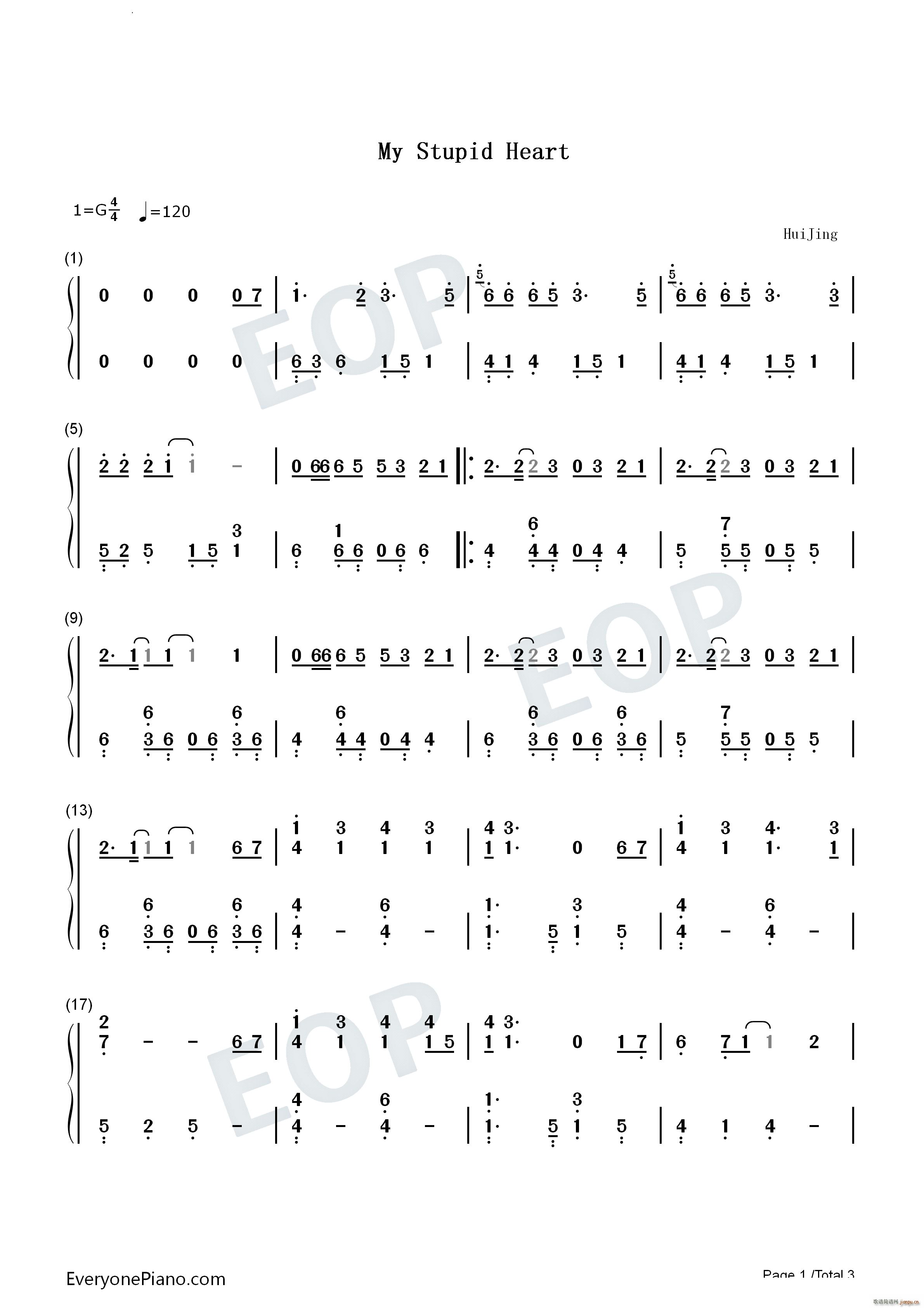 My Stupid Heart-我愚蠢的心抖音热歌