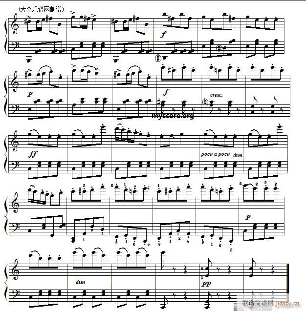 贝多芬 土耳其进行曲（C大调简易版）