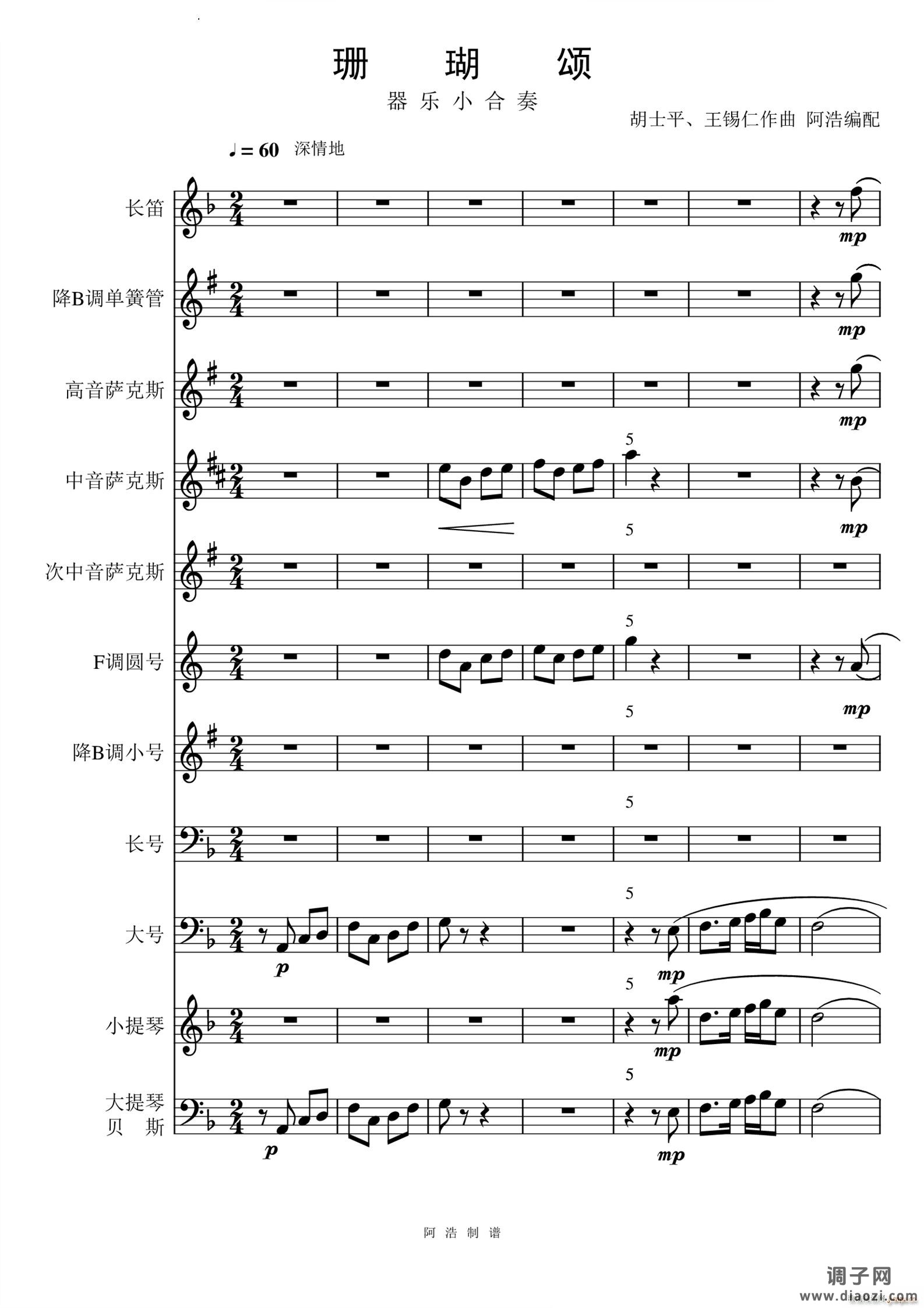 珊瑚颂器乐小合奏