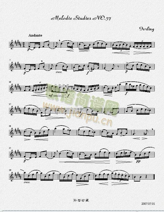 四十八首旋律练习曲之三十七