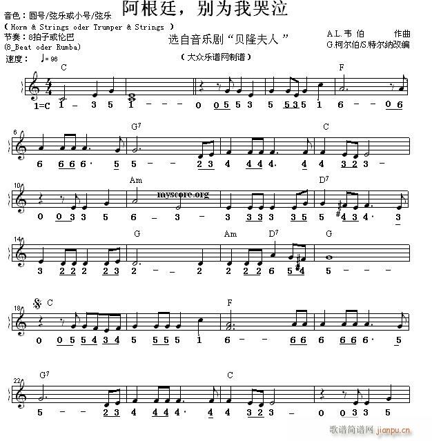 世界名曲双谱式 阿根廷 别为我哭泣