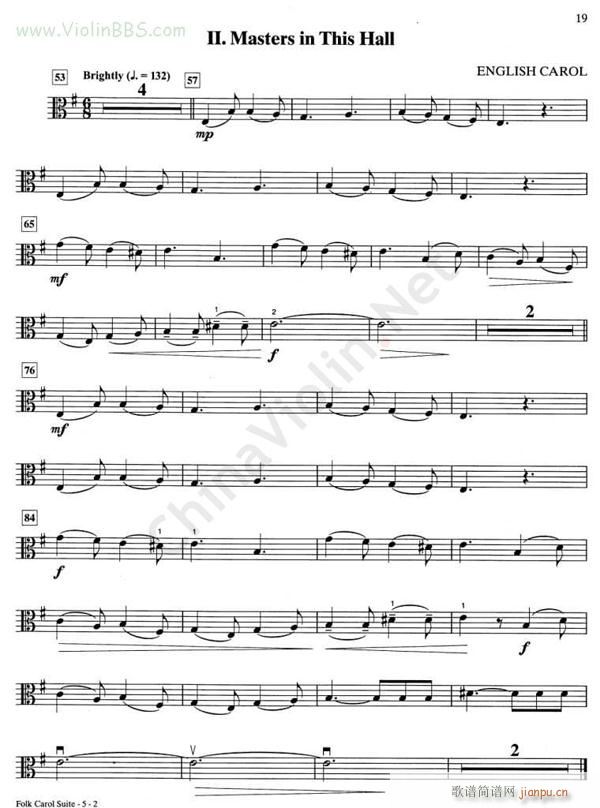 II Mas in this hall 中提琴