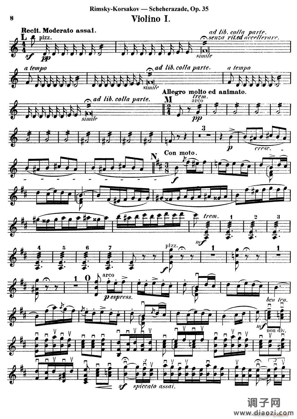 Scheherazade（Ⅱ）Op 35（第一小提琴）