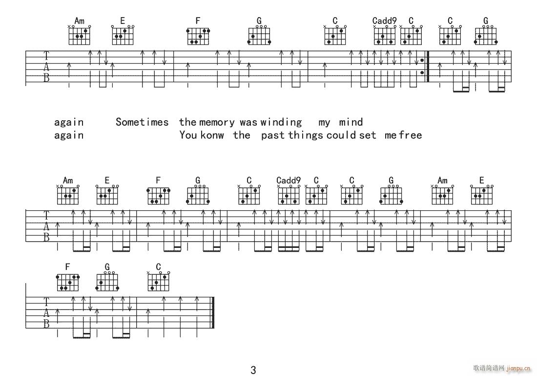 再谈记忆 （ C调扫弦版）