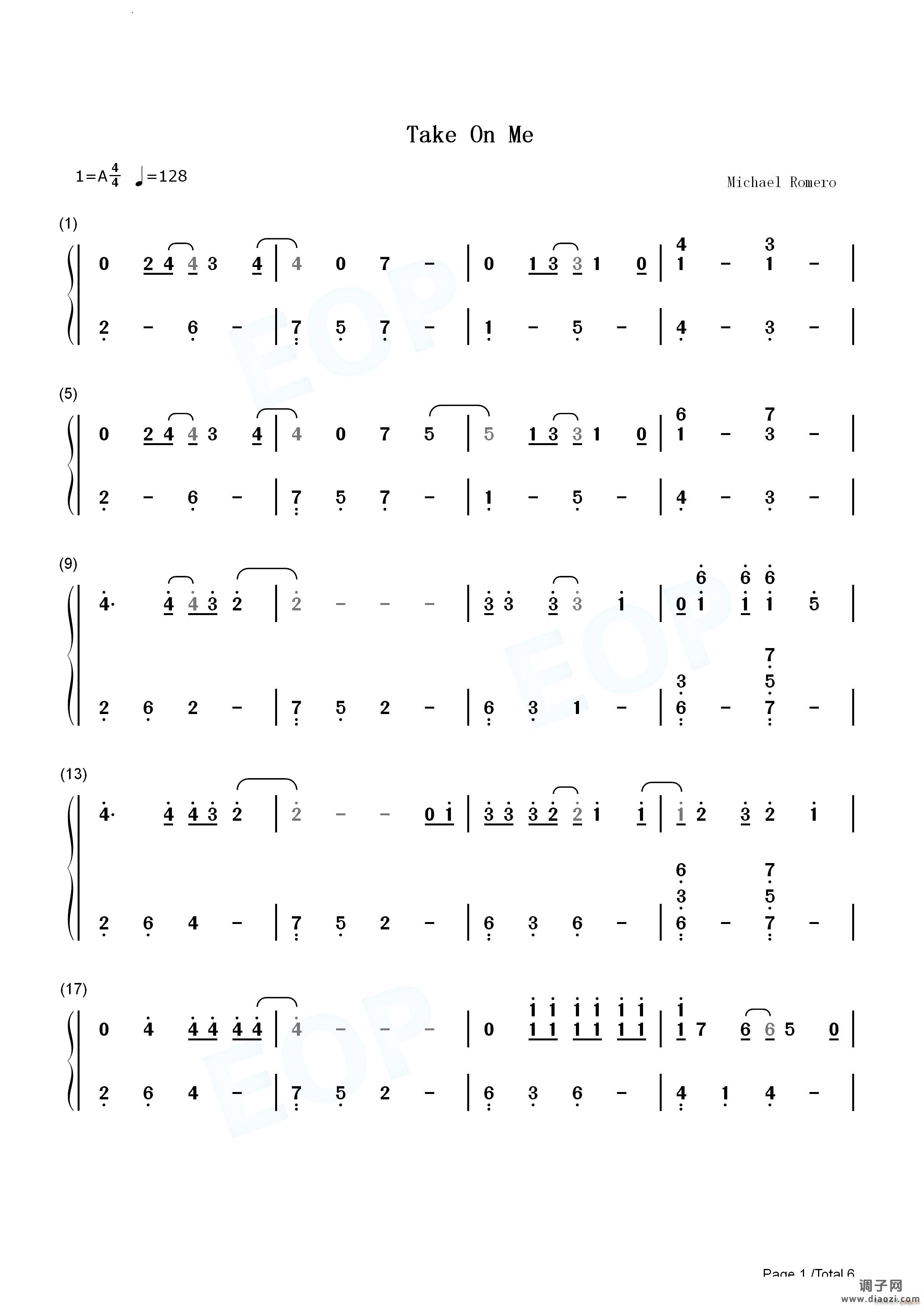 Take On Me带我走简单版