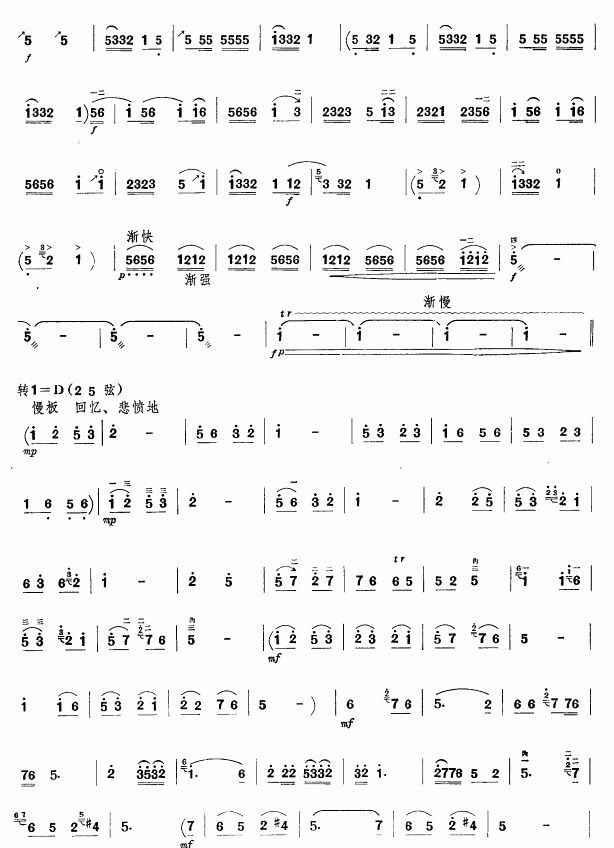 翻身不忘共产党(板胡谱)