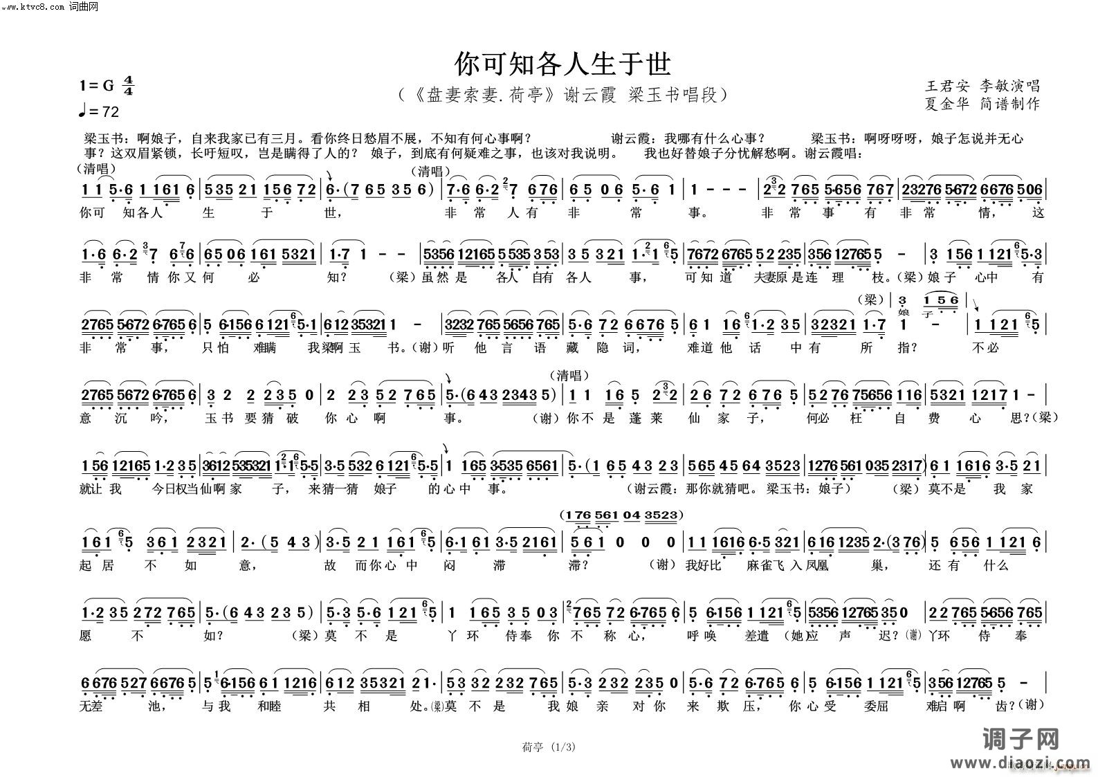 你可知各人生于世(盘妻索妻 荷亭)