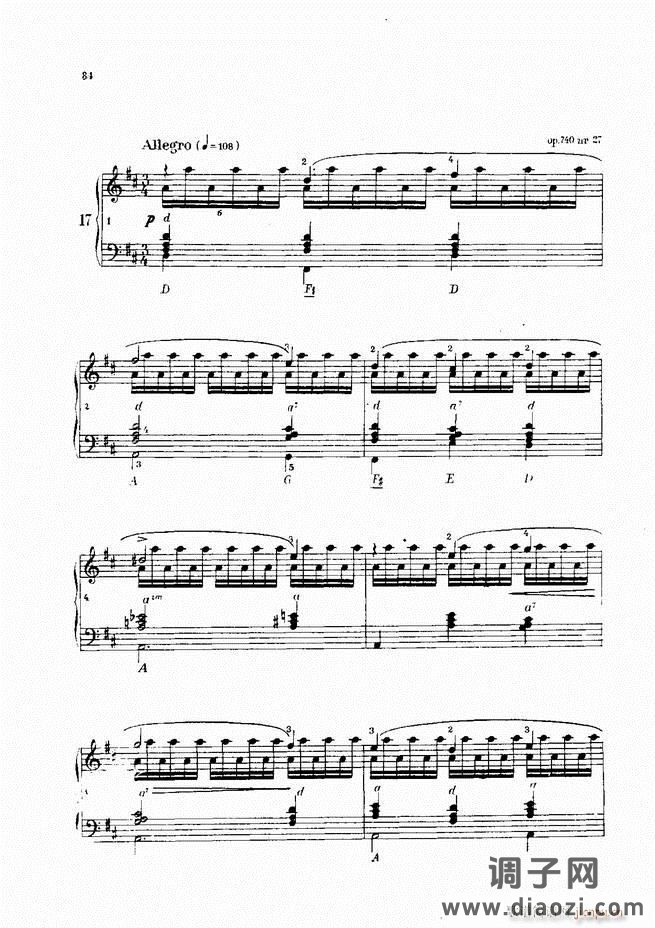 车尔尼手风琴练习曲集 Ⅳ