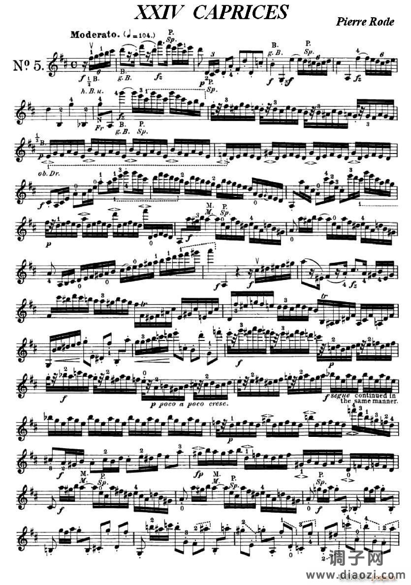 24首小提琴练习曲之5