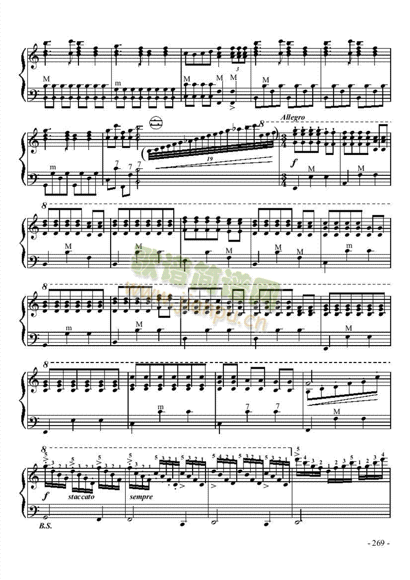 九级乐曲《白毛女组曲》 键盘类 手风琴