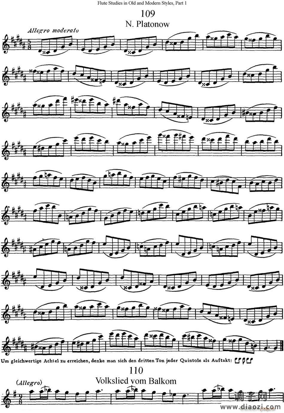 斯勒新老风格长笛练习重奏曲（第一部分）（NO 109-NO 111） 长笛