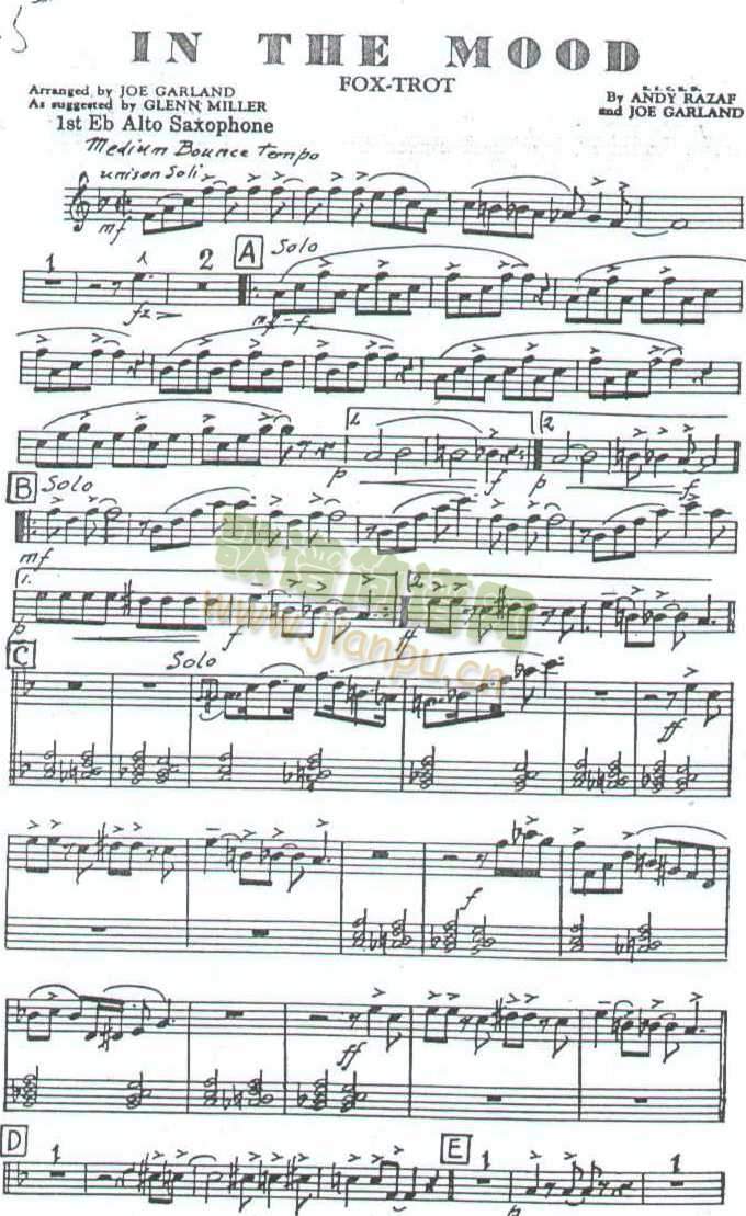 协奏曲  （萨克斯爵士乐音乐考级乐谱）