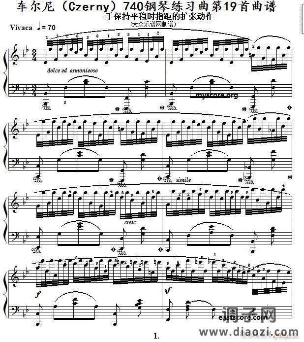 车尔尼《 手指灵巧技术练习》（Czerny 740）第19首