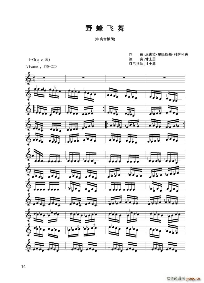 野蜂飞舞（中音板胡、）