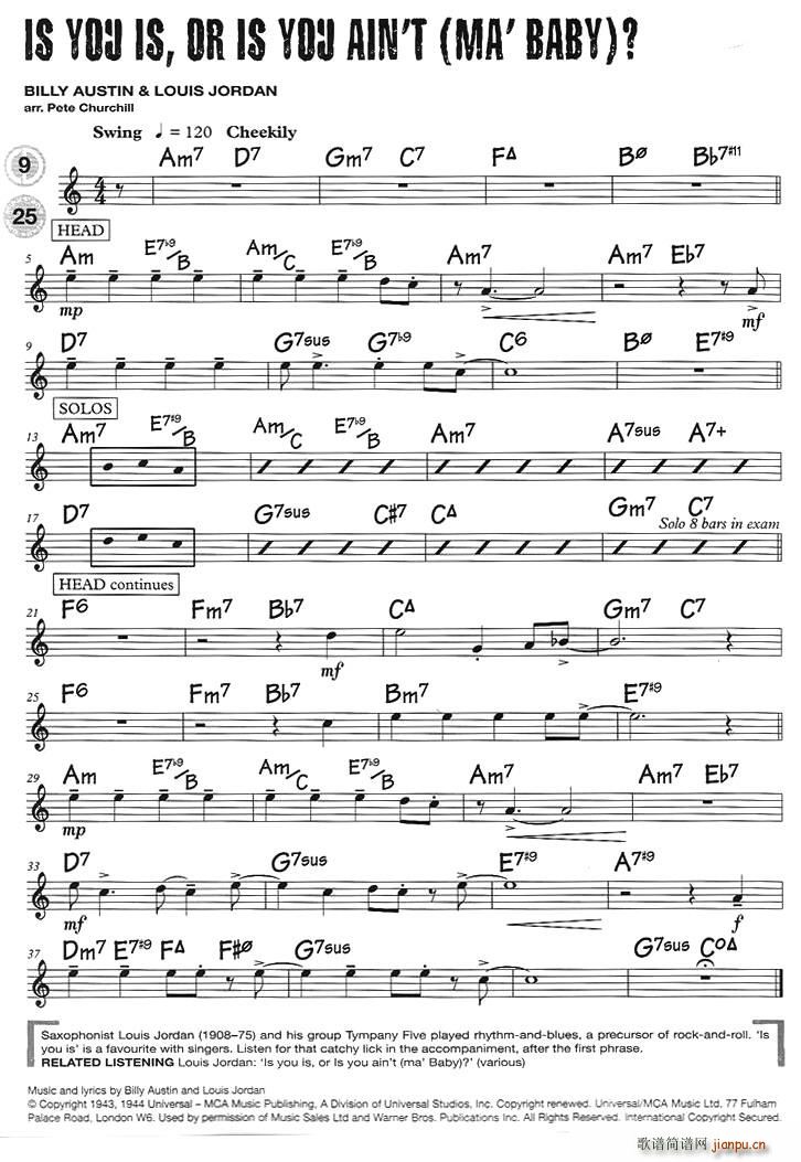 15首（次中音)爵士练习）