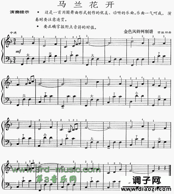 马兰花开[手风琴谱]