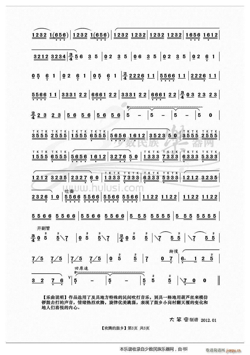 《欢腾的鼓乡》葫芦丝