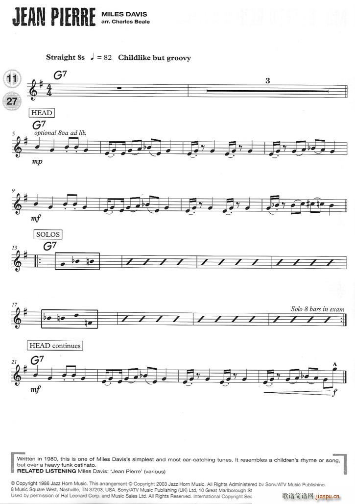 15首（次中音)爵士练习）