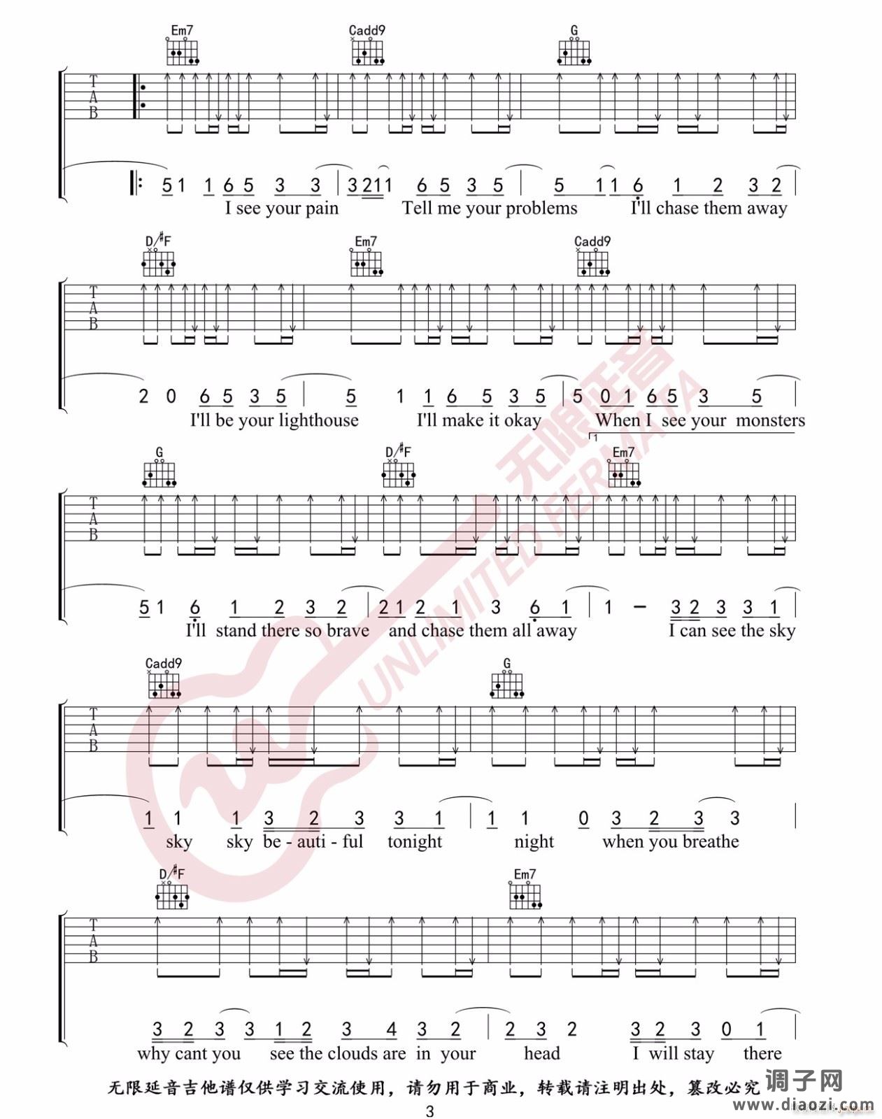 Monsters （ G调原版编配）