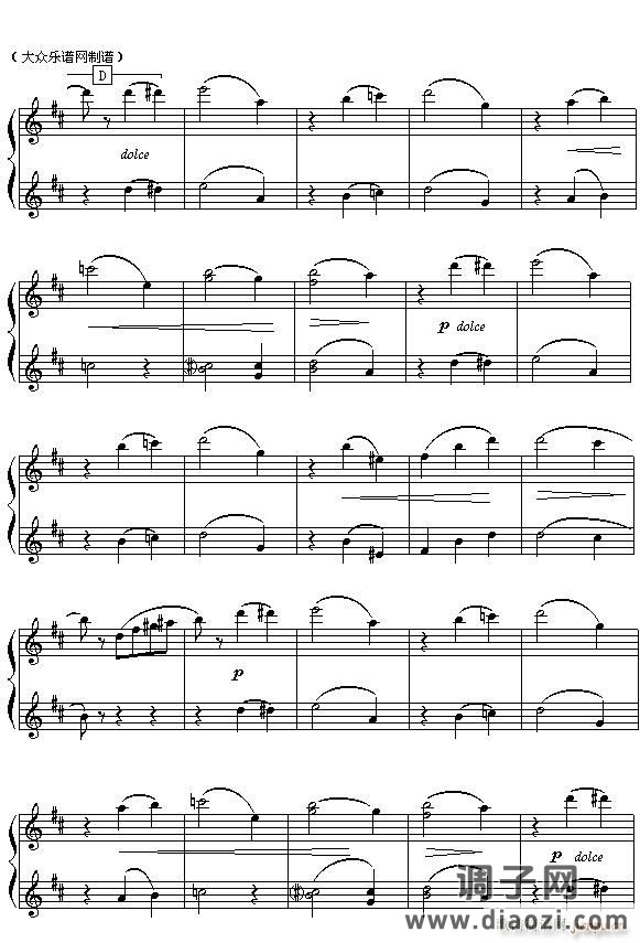 (俄)柴可夫斯基芭蕾舞剧《胡桃夹子》选曲 花之圆舞曲（四手联弹之一）