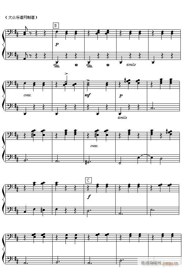 （俄）柴可夫斯基芭蕾舞剧《胡桃夹子》选曲 花之圆舞曲（四手联弹之二）