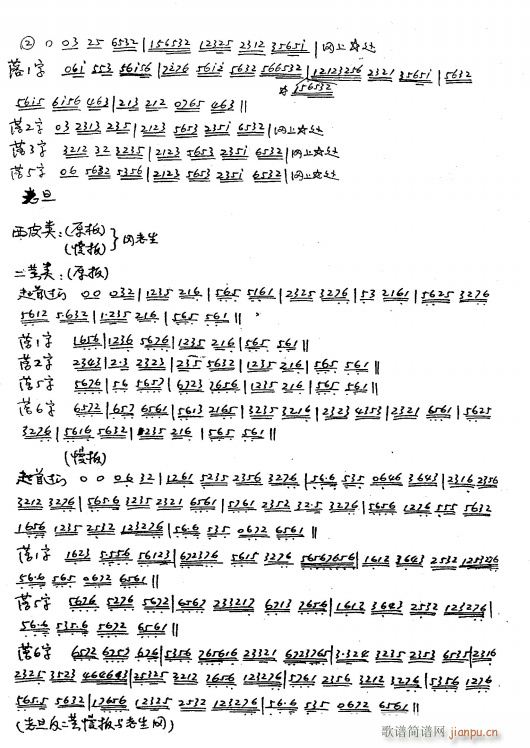 京剧常用过门 4老旦 西皮类 二黄类（手抄本）