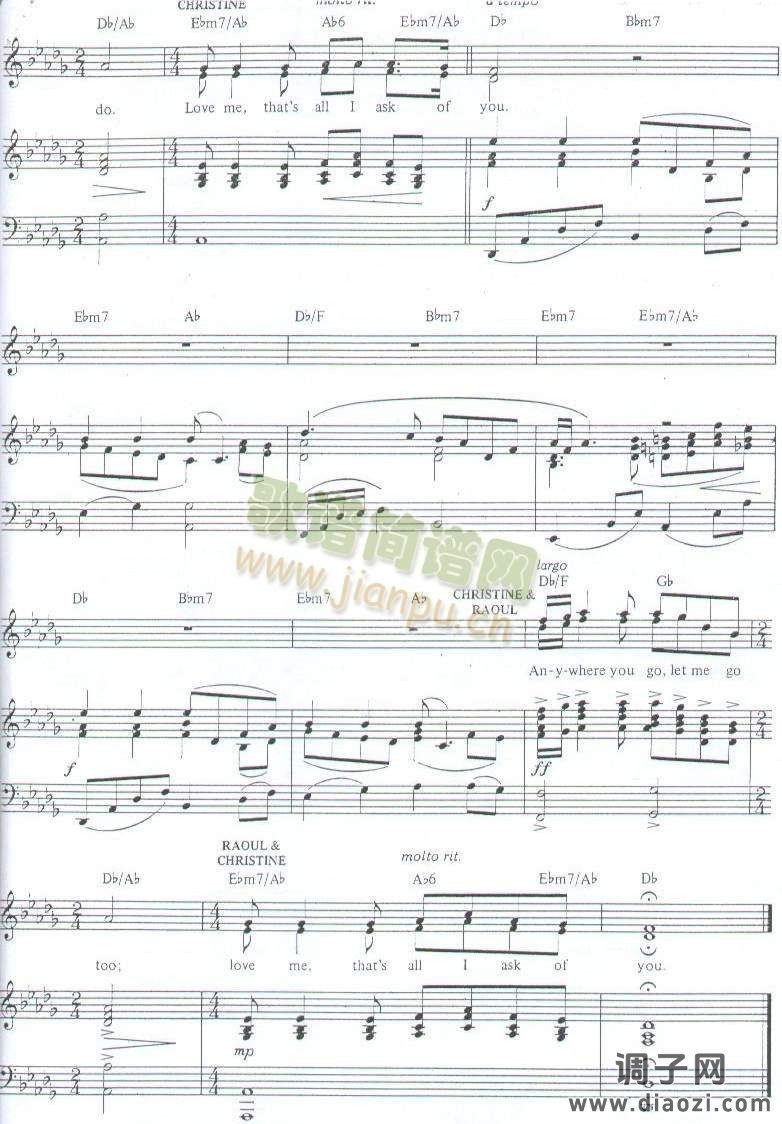 ALL I ASK OF YOU  （韦伯音乐剧《剧院魅影》男女声二重唱）