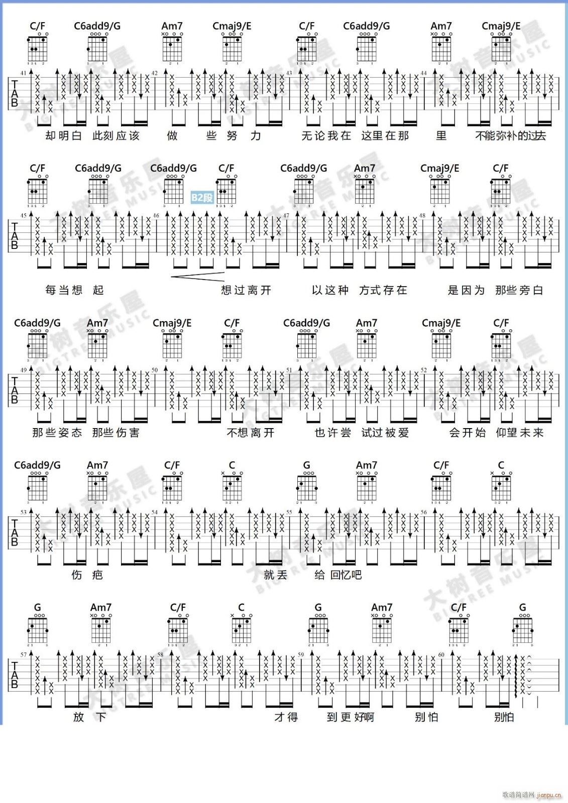 好想爱这个世界啊 （ C调指法）