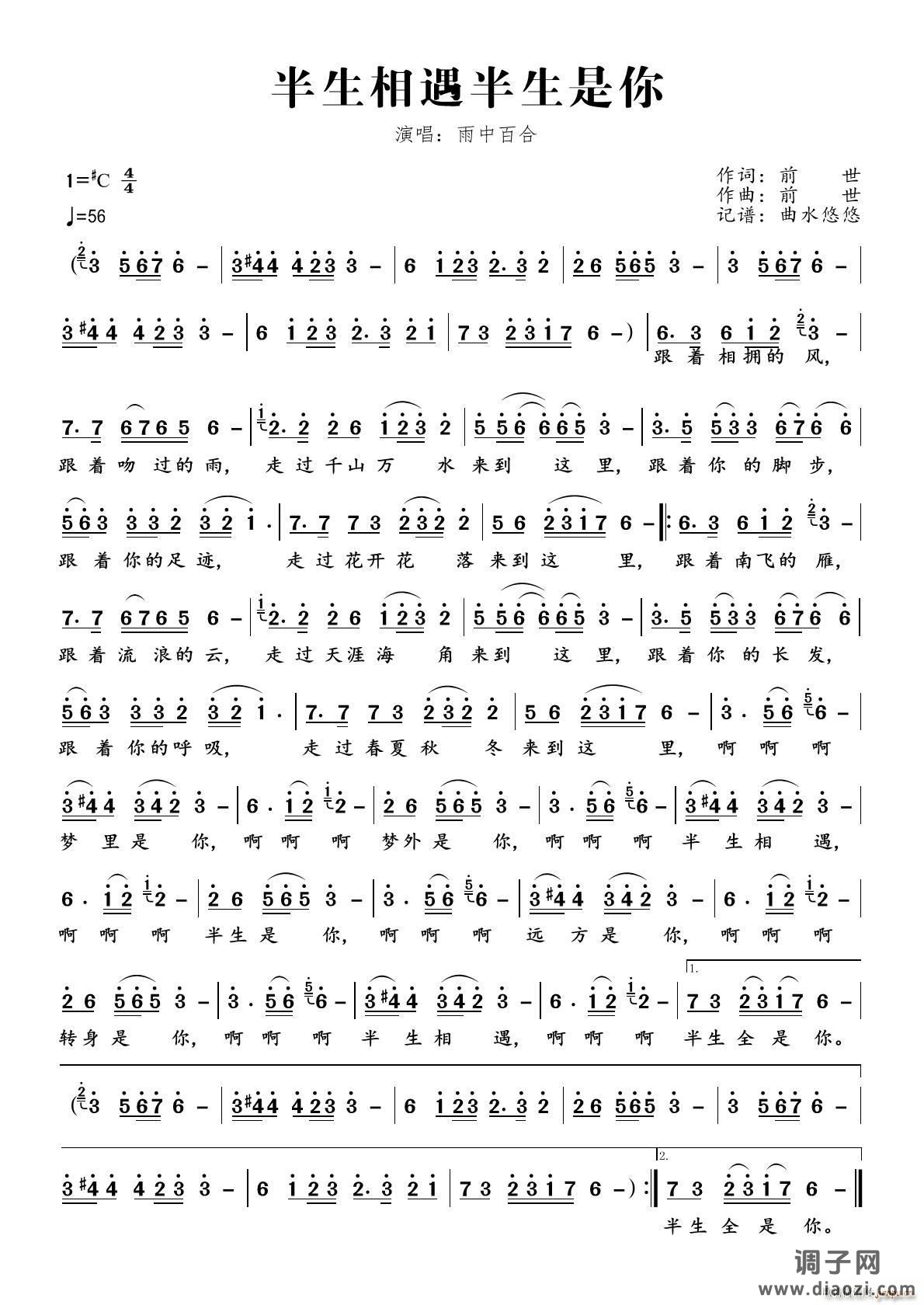 半生相遇半生是你