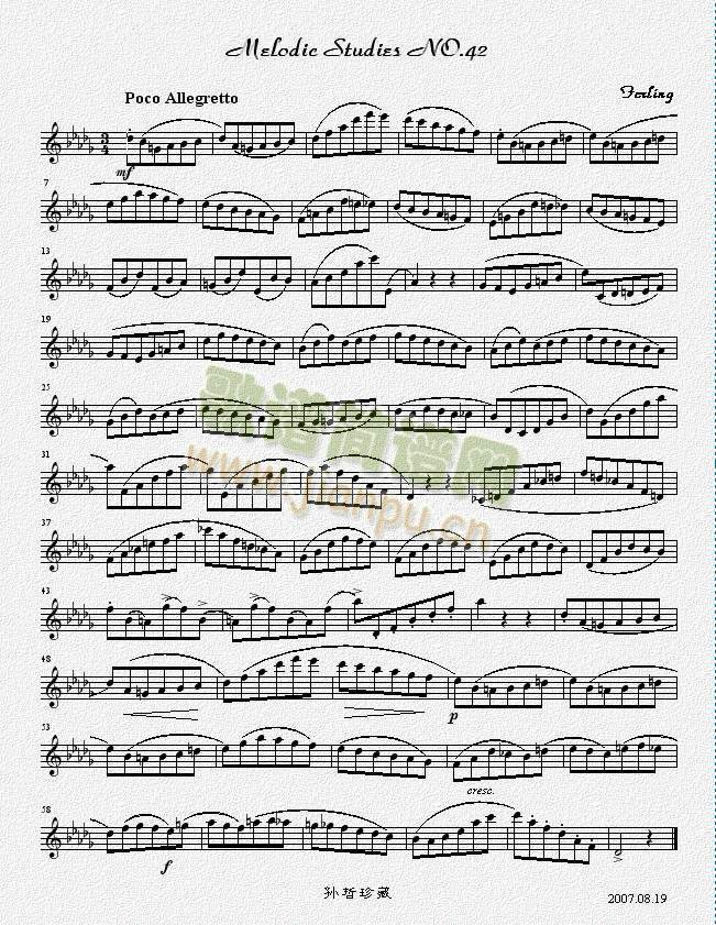 四十八首旋律练习曲之四十二