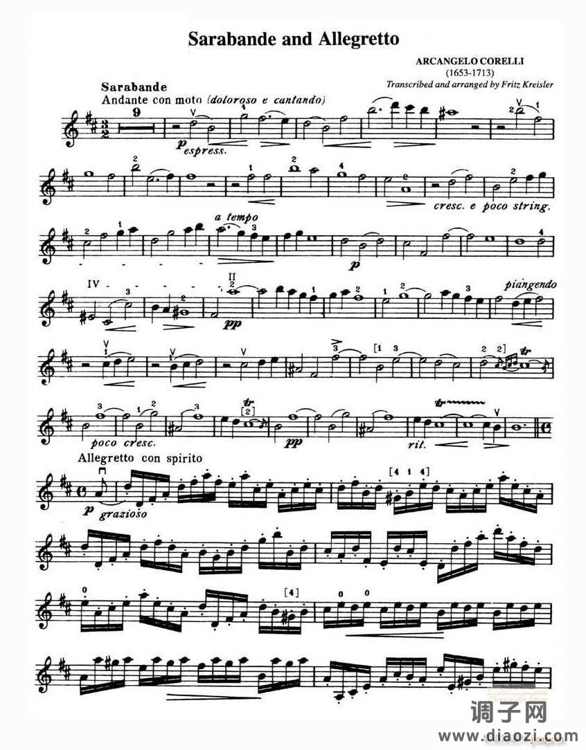 Sarabande and Allegretto