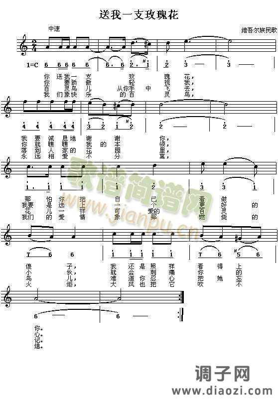 送我一支玫瑰花