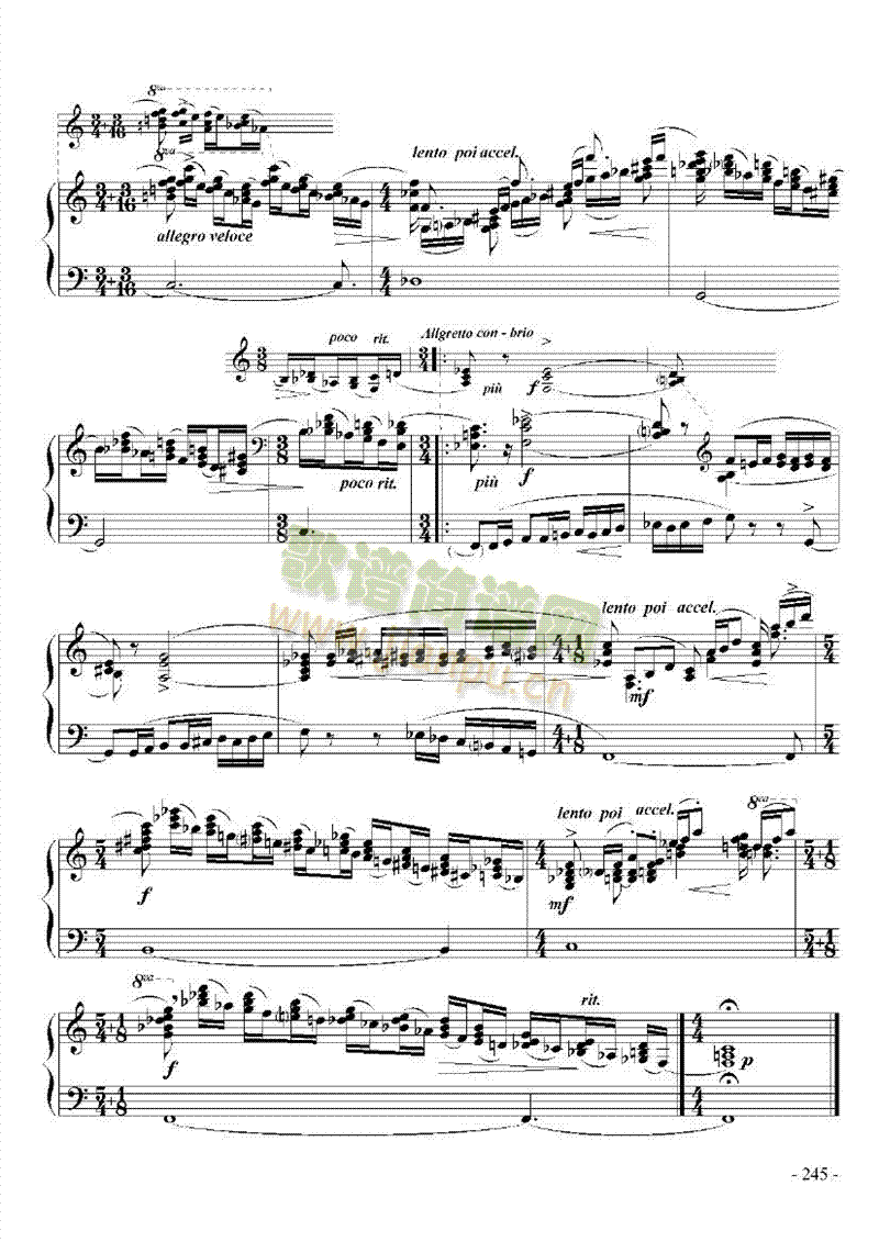 九级乐曲《帕格尼尼主题与变奏》 键盘类 手风琴