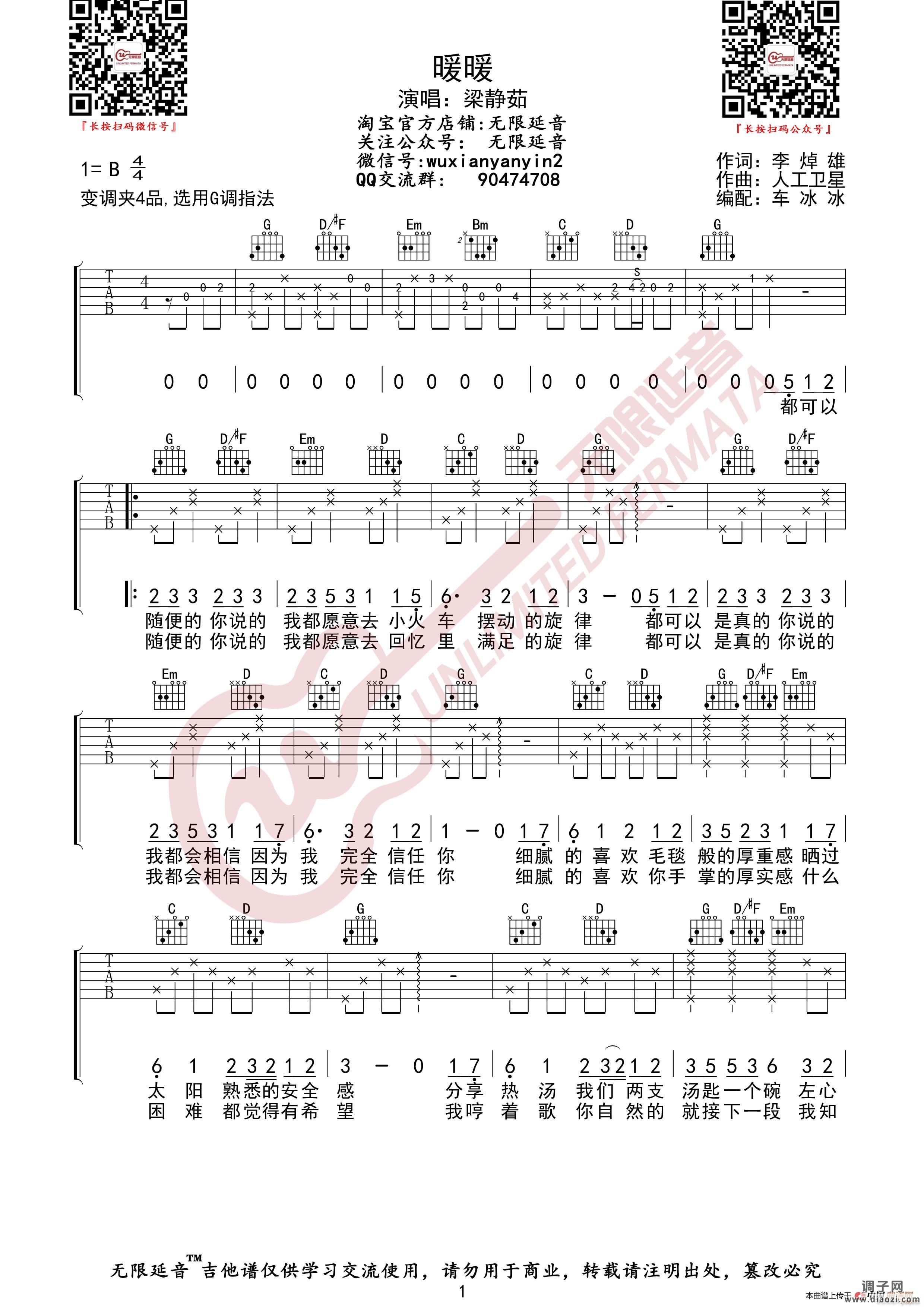 梁静茹 暖暖 （无限延音编配）