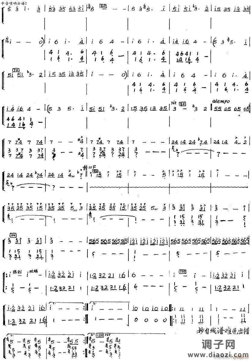 北京喜讯到边寨（中音唢呐分谱）2